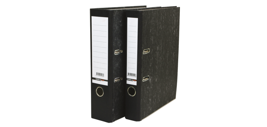 Classeur à levier Qbasic A4 50mm carton noir marbré