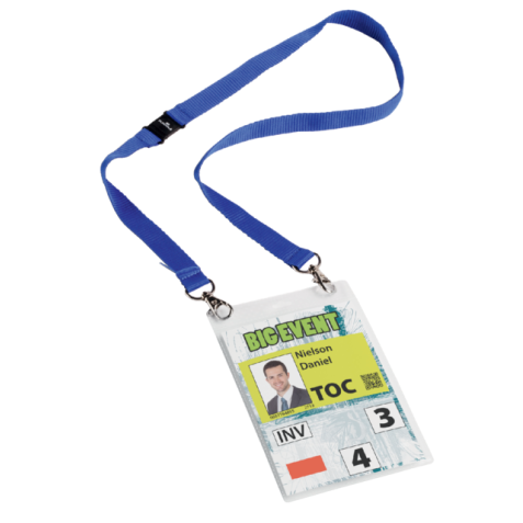 Badge Durable 8525 pour événements A6 avec cordon bleu 10 pièces