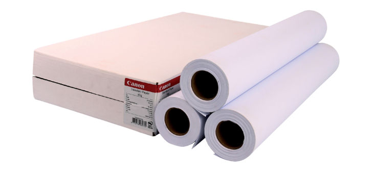 Inkjetpapier Canon 610mmx50m 80gr standaard 3 rollen