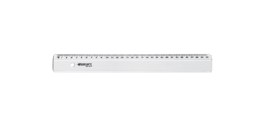 Liniaal Westcott basic kunststof 30cm transparant