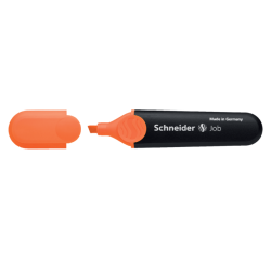 En_surligneur schneider job pointe biseautee rechargeable avec maxx 660 refill station  resiste evaporation orange