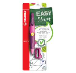 Portemine STABILO EASYergo HB 3,15mm gaucher rose/lilas + taille-crayon blister