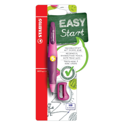 Portemine STABILO EASYergo 3,15mm gaucher rose/lilas + taille-crayon blister