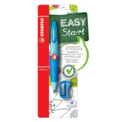 Portemine STABILO EASYergo 3,15mm HB droitier bleu clair/foncé + taille-crayon blister
