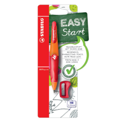 Portemine STABILO EASYergo HB 3,15mm droitier orange/rouge + taille-crayon