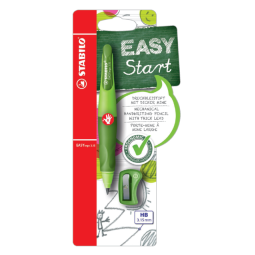 Portemine STABILO EASYergo 3,15mm HB droitier vert clair/foncé + taille-crayon blister