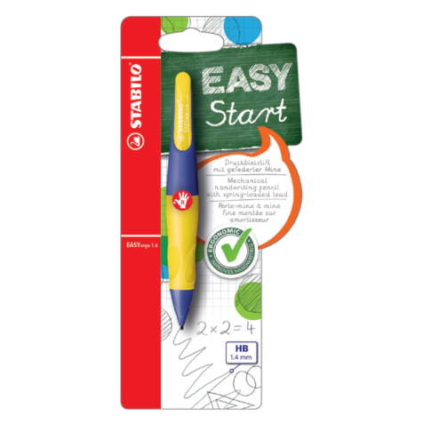 Vulpotlood STABILO Easyergo HB 1.4mm rechtshandig paars/neon geel blister à 1 stuk