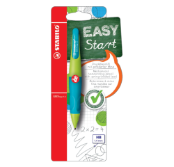 Portemine STABILO EASYergo HB 1,4mm droitier lime/bleu aqua blister
