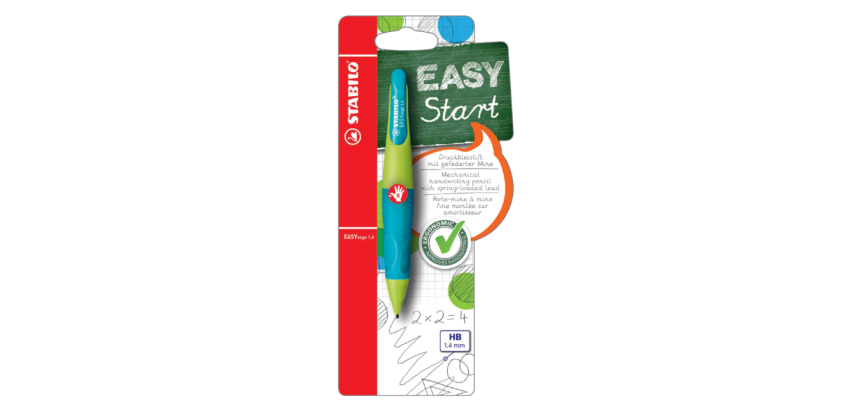 STABILO EASYergo Druckbleistift HB 1,4mm Rechtshänder Limette/Aqua Blau Blister