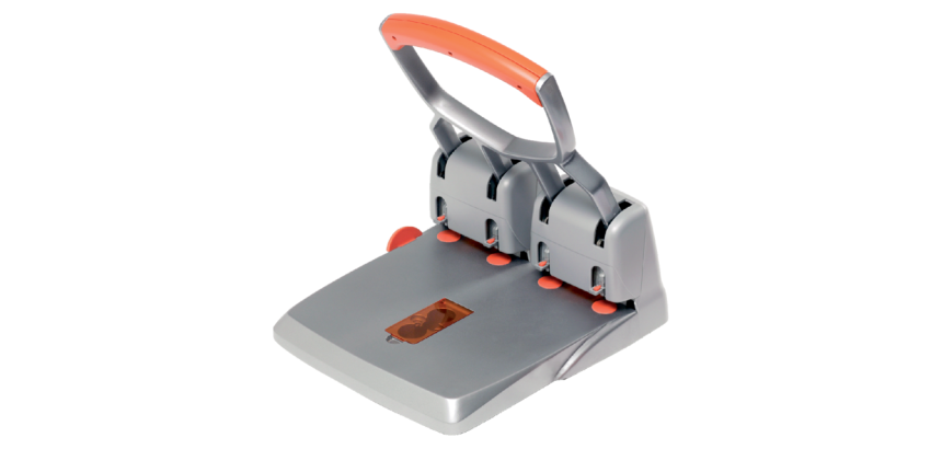 Perforator Rapid Supreme HDC150/4  heavy duty  4-gaats 150 vel zilver/oranje