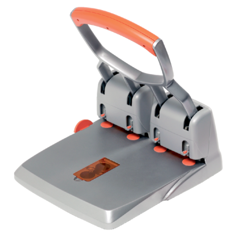 Perforateur Rapid Supreme HDC150/4 Heavy Duty 4 trous 150 feuilles argent/orange