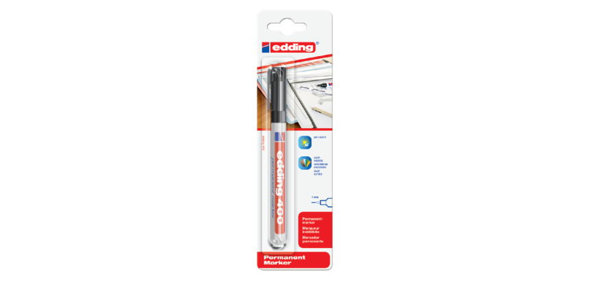 Viltstift edding 400 rond 1mm zwart blister à 1 stuk