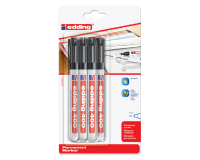 Viltstift edding 400 rond 1mm zwart blister à 4 stuks