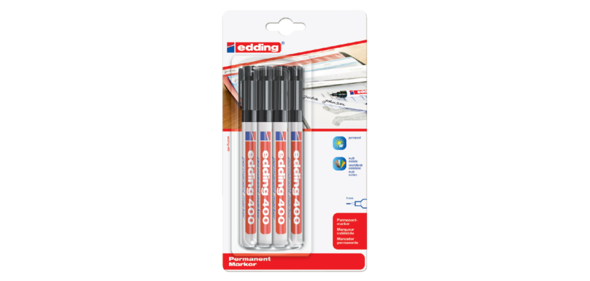 Permanent marker Edding E400 bullet tip 1 mm - Pack of 4