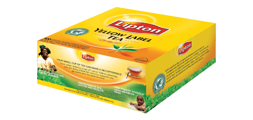 Thé noir Lipton Yellow Label - Boîte de 100 sachets