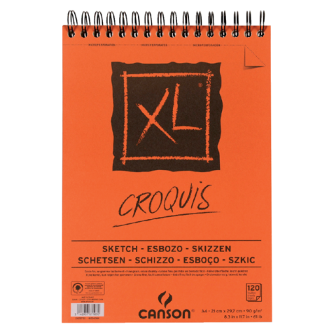 Bloc dessin Canson XL Croquis A4 90g 120 feuilles spirale