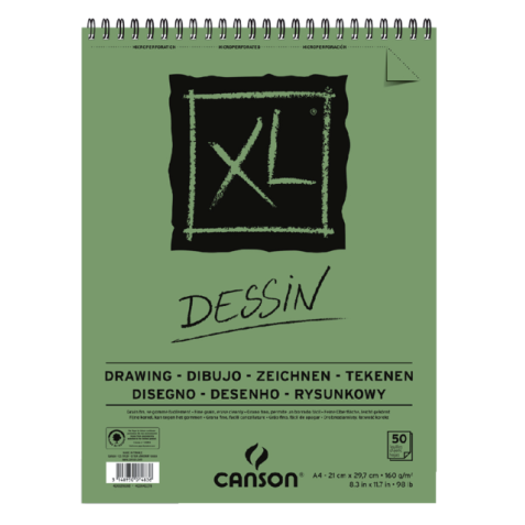 Tekenblok Canson XL Dessin A4 160gram 50vel spiraal