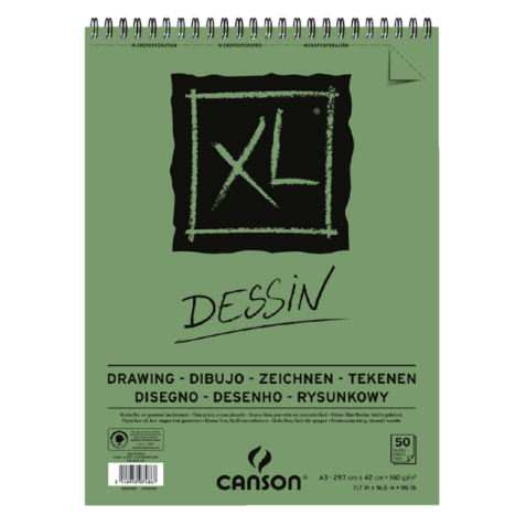 Tekenblok Canson XL Dessin A3 160gram 50vel spiraal