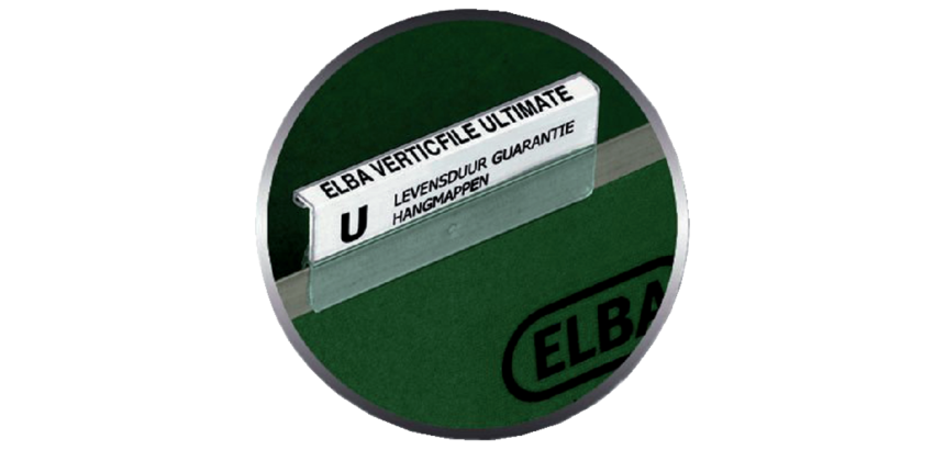 Bande étiquettes pour cavaliers Elba Verticfile 65x16mm blanc 10 feuilles