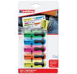 Markeerstift edding 7 mini 1-3mm assorti blister à 5 stuks