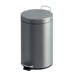 Poubelle à pédale inox mat ronde 12L