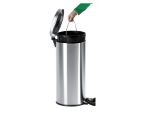 Poubelle à pédale V-part 30L inox mat