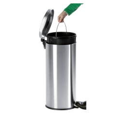 Poubelle à pédale V-part 30L inox mat