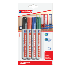 Viltstift edding 3000 rond 1.5-3mm assorti blister à 4 stuks