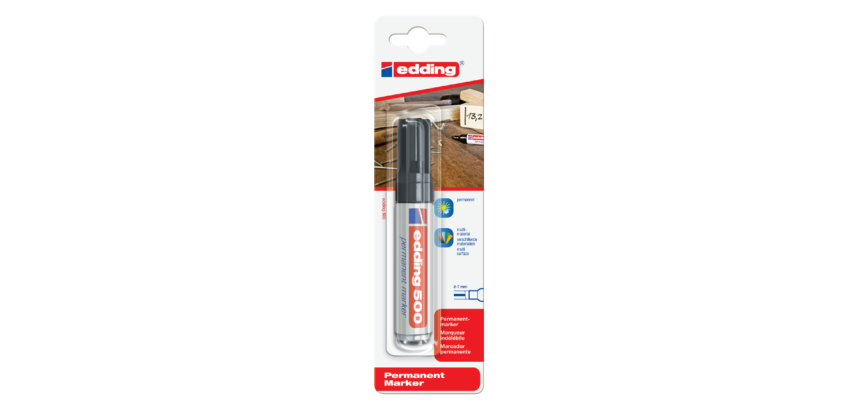 Viltstift edding 500 schuin 2-7mm zwart blister à 1 stuk