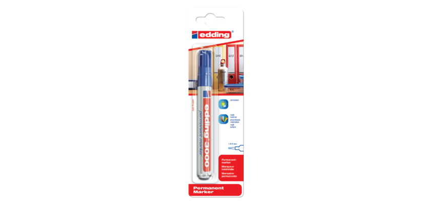 edding 3000 Marker Bullet Tip 1.5-3mm Blue in Blister Pack