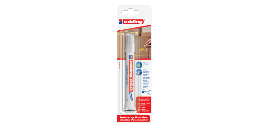Marqueur edding 950 Industry pasta ogive 10mm blanc blister