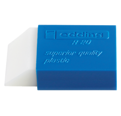 Gomme edding R20 45x 24x10mm blanc Fourreau plastique bleu