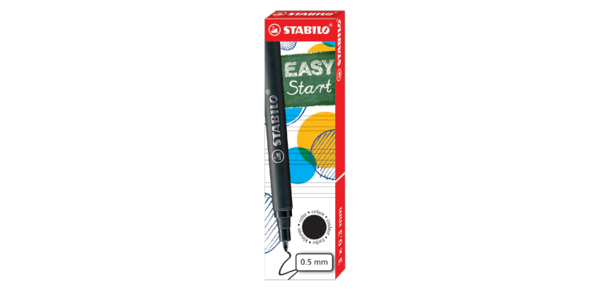 Rollerpenvulling STABILO Easyoriginal  medium zwart doosje à 3 stuks