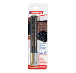 Fineliner edding 1200  053-054 Fin or/argent blister 2 pièces