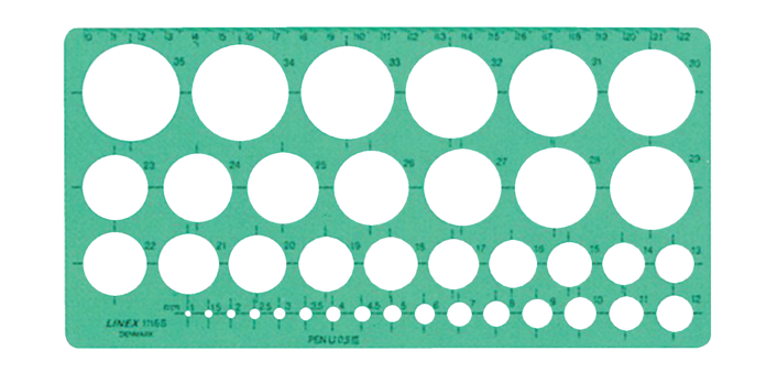Linex Circle Template 39 1-35mm Green Anti-Stain Pads