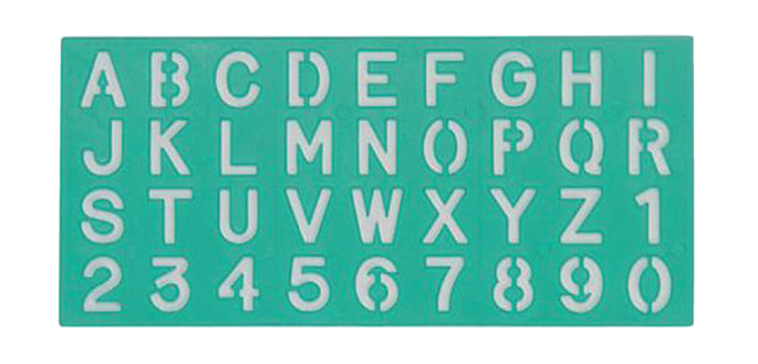 Linex Buchstabenschablone 30mm Großbuchstaben, Kleinbuchstaben und Zahlen