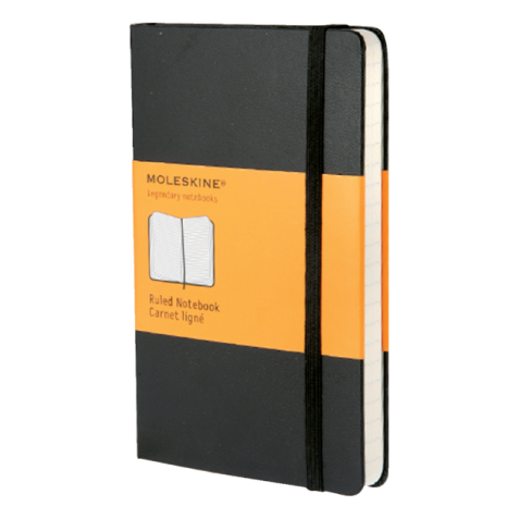 Carnet de poche Moleskine 90x140mm ligné couverture rigide noir