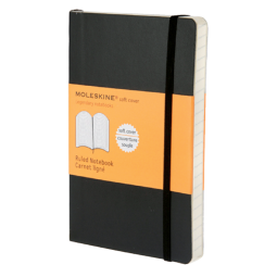 Notitieboek Moleskine pocket 90x140mm lijn soft cover zwart