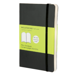 Carnet de poche Moleskine 90x140mm couverture souple uni noir