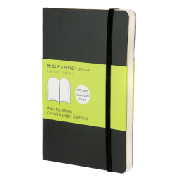 Carnet de poche Moleskine 90x140mm couverture souple uni noir