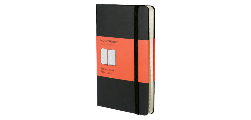 Carnet d’adresses Moleskine Pocket 90x140mm couverture rigide noir