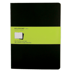 Cahier Moleskine 190x250mm uni 240 pages 70g noir 3 pièces