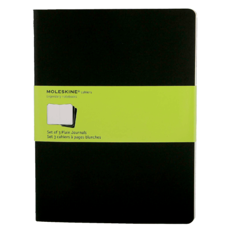 Cahier Moleskine 190x250mm uni 240 pages 70g noir 3 pièces