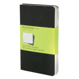Cahier Moleskine 90x140mm uni 240 pages 70g noir 3 pièces