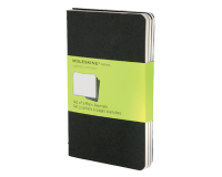 Schrift Moleskine 90x140mm blanco 240 pagina's 70gr zwart set à 3 stuks
