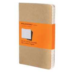Schrift Moleskine 90x140mm lijn 128 pagina's pocket kraft