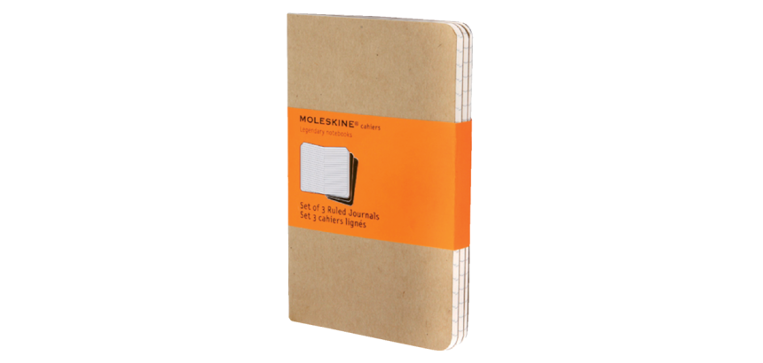 Schrift Moleskine 90x140mm lijn 128 pagina's pocket kraft