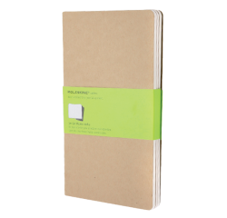 Cahier Moleskine 130x210mm uni 160 pages 70g kraft 3 pièces