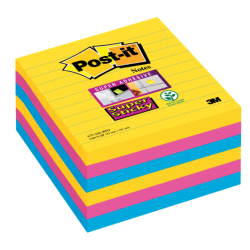 Bloc-mémos Post-it 675 Super Sticky 101x101mm Rio 6 pièces