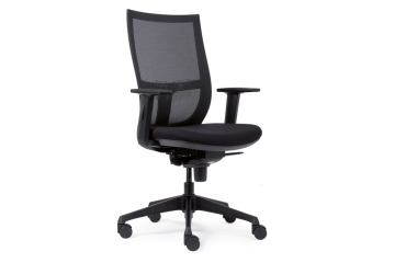 Chaise de bureau Euroseats Curve pied croix plastique noir